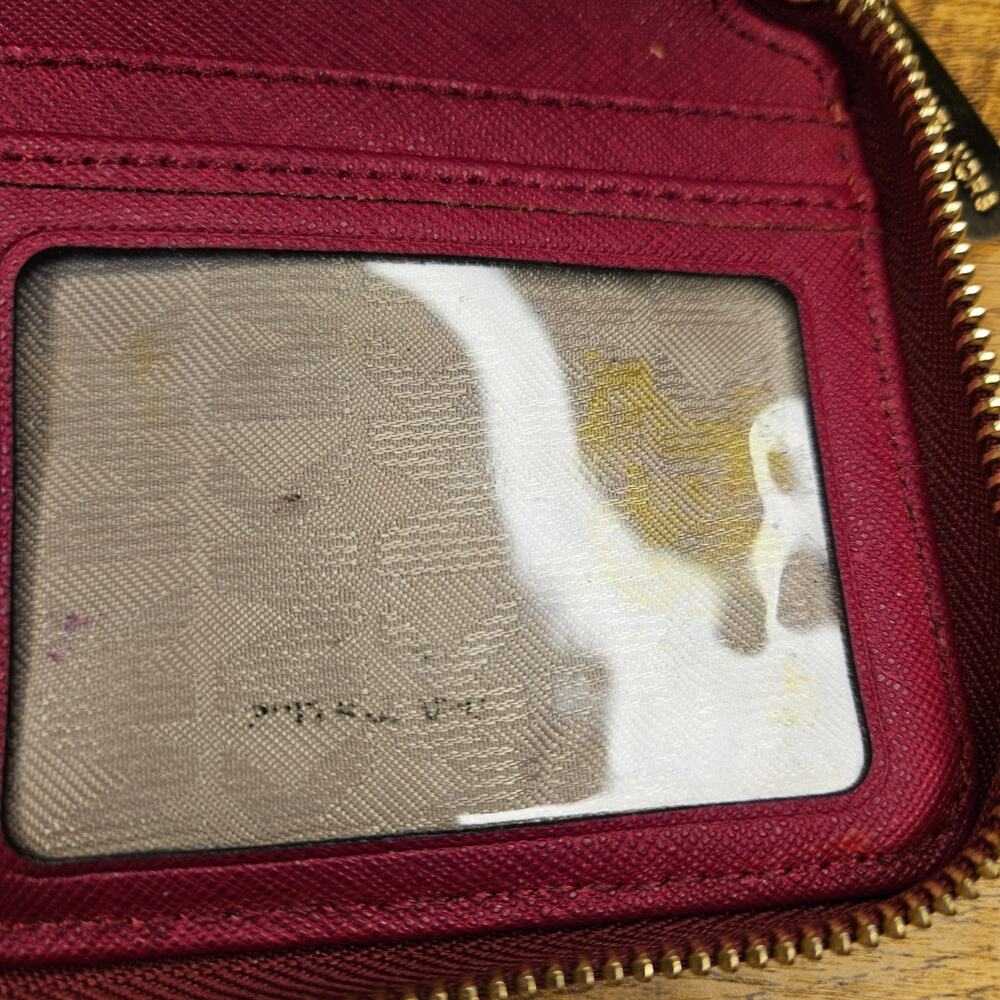 Michael Kors Matilda Red Leather Gold shoulder bag Purse Wristlet Wallet Set - Picture 11 of 12